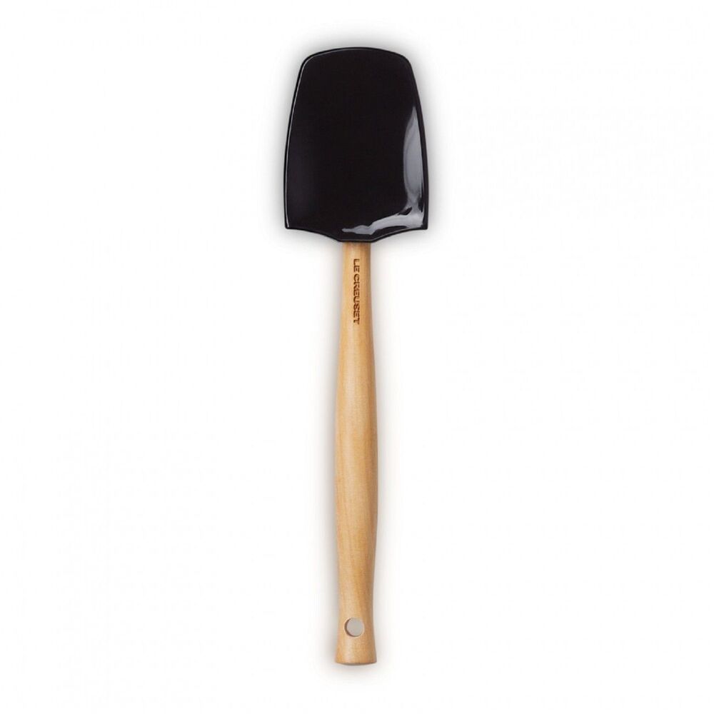 Le Creuset Craft Series Large Spatula Silicone Wood Handle Black 28cm 11.5" NEW